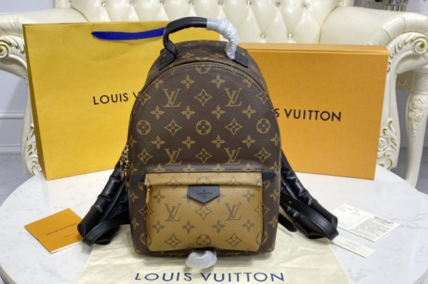 Replica Louis Vuitton M44870 LV Palm Springs PM backpack in Monogram Reverse coated canvas