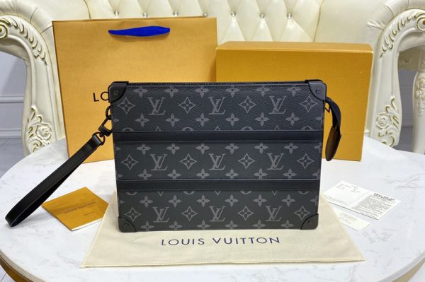 Replica Louis Vuitton M45937 LV Trunk Pouch in Monogram Eclipse canvas