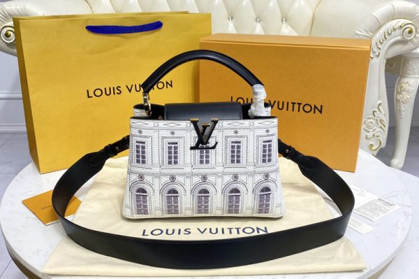 Replica Louis Vuitton M59119 LV Capucines BB handbag in Printed matte calf leather