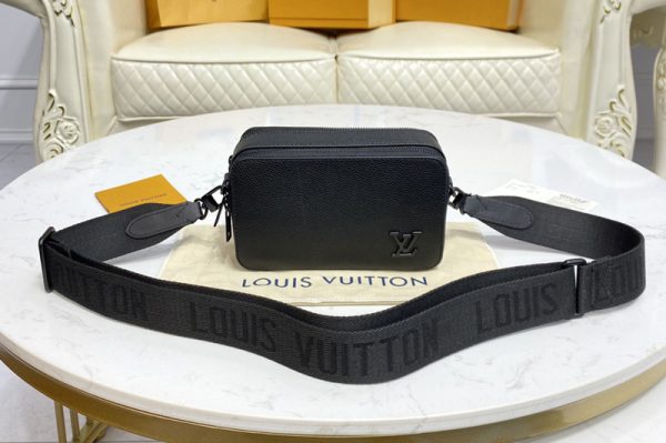 Replica Louis Vuitton M59159 LV Alpha Wearable Wallet in Black Grained calf leather