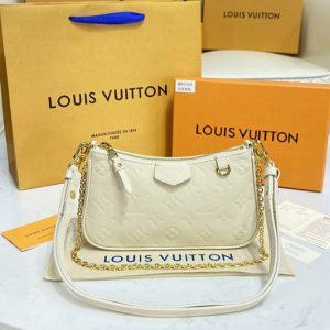 Replica Louis Vuitton M81066 LV Easy Pouch On Strap bag in Creme White Monogram Empreinte leather