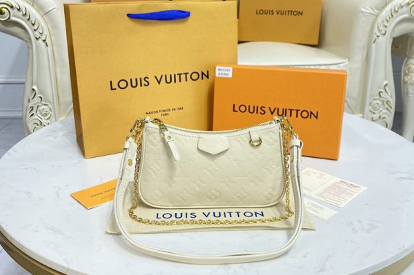 Replica Louis Vuitton M81066 LV Easy Pouch On Strap bag in Creme White Monogram Empreinte leather