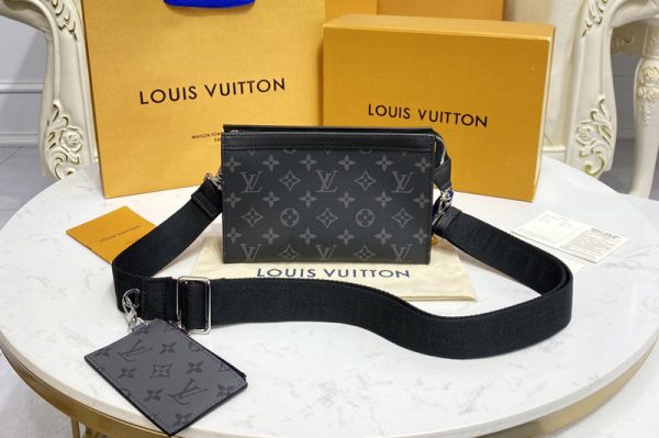 Replica Louis Vuitton M81124 LV Gaston Wearable Wallet in Monogram Eclipse Reverse coated canvas