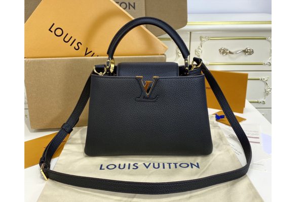 Replica Louis Vuitton M94755 LV Capucines BB handbag in Black Taurillon leather