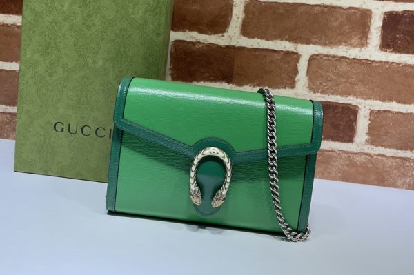 Replica Gucci 401231 Dionysus mini chain bag in Green Leather