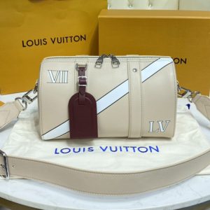 Replica Louis Vuitton M45757 LV City Keepall Bag in Beige Calf Leather