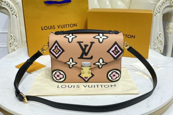 Replica Louis Vuitton M45823 LV Neverfull MM tote bag in Arizona Beige Monogram coated canvas