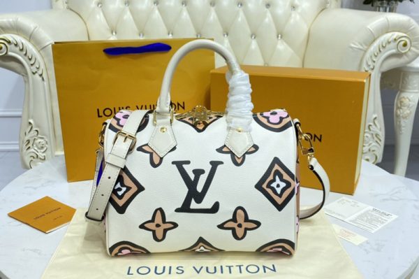 Replica Louis Vuitton M45828 LV Speedy Bandoulière 25 handbag in Cream Autres Toiles Monogram