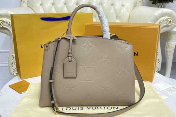 Replica Louis Vuitton M45833 LV Grand Palais tote bag in Tourterelle Gray Monogram Empreinte Leather