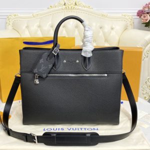 Replica Louis Vuitton M55732 LV Cabas Business bag in Black Taurillon cowhide leather