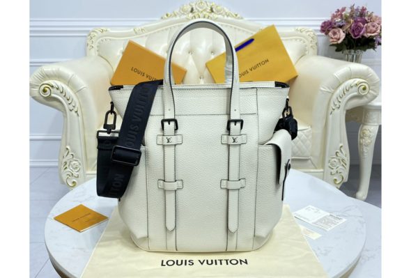 Replica Louis Vuitton M58477 LV Christopher Tote Bag in White Taurillon leather