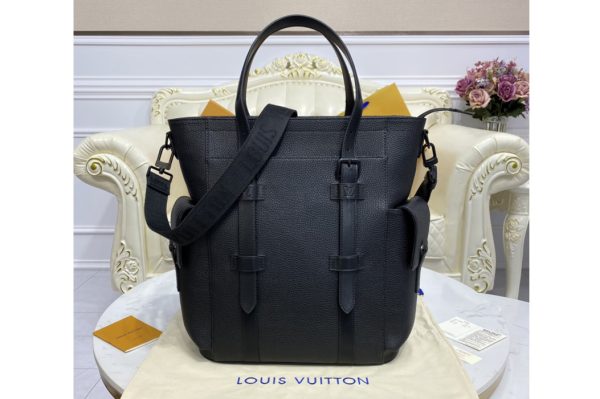 Replica Louis Vuitton M58479 LV Christopher backpack in Black Taurillon leather