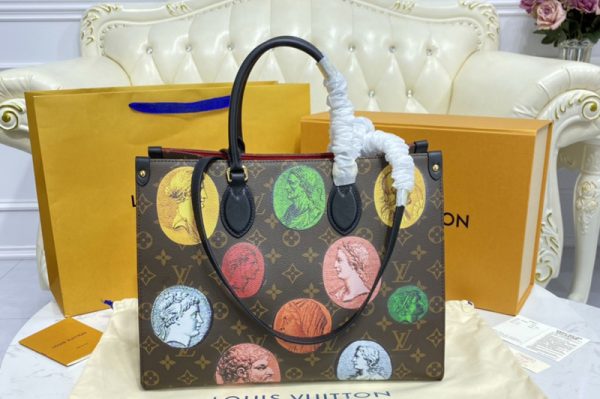 Replica Louis Vuitton M59245 LV OnTheGo MM tote Bag in Monogram Cameo canvas