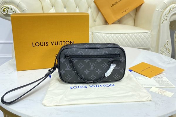 Replica Louis Vuitton M68321 LV Pochette Volga bag in Monogram Eclipse coated canvas