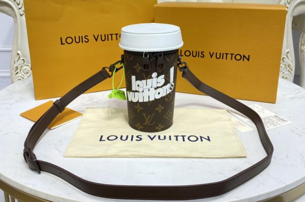 Replica Louis Vuitton M80812 LV Coffee Cup pouch in Vintage Monogram coated canvas