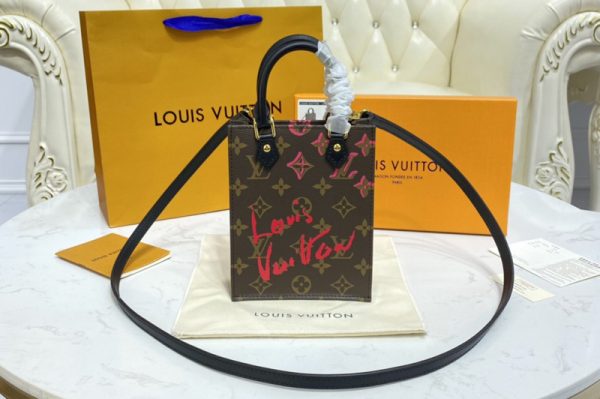 Replica Louis Vuitton M80839 LV Petit Sac Plat bag in Monogram coated canvas