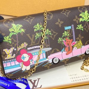 Replica Louis Vuitton M80859 LV Félicie Pochette Bag in Monogram canvas With Pink