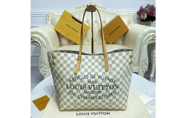 Replica Louis Vuitton N41375 LV Cabas MM Tote Bag in Damier Azur canvas