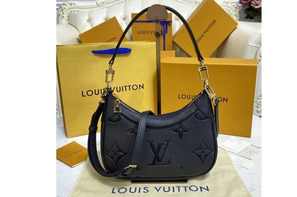 Replica Louis Vuitton M46002 LV Bagatelle BB bag in Black Monogram Empreinte leather