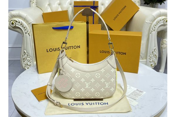 Replica Louis Vuitton M46113 LV Bagatelle BB bag in Beige/Pink/Yellow Monogram Empreinte leather