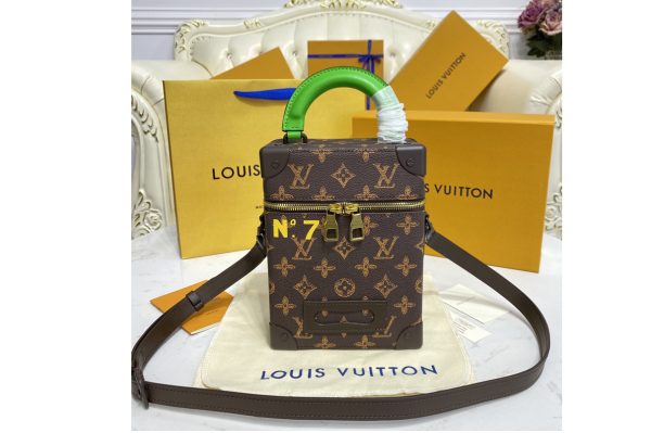 Replica Louis Vuitton M59664 LV Vertical Box Trunk Bag on Monogram canvas