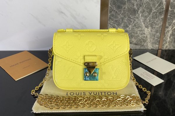 Replica Louis Vuitton M81407 LV Micro Metis Bag on Yellow Monogram Empreinte leather