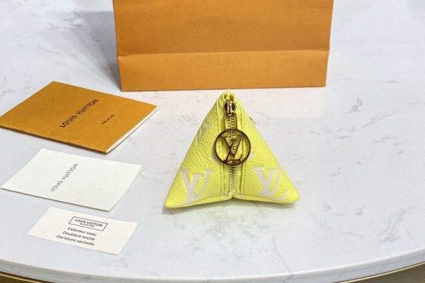 Replica Louis Vuitton M00669 LV Berlingot bag charm and key holder in Yellow Monogram canvas