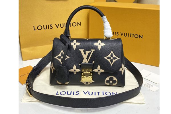 Replica Louis Vuitton M45978 LV Madeleine BB handbag in Black Monogram Empreinte leather