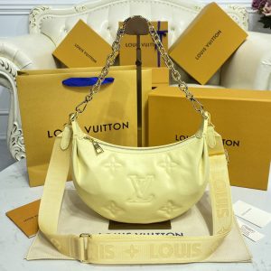 Replica Louis Vuitton M59823 LV Over The Moon Bag in Yellow Quilted and embroidered smooth calf leather