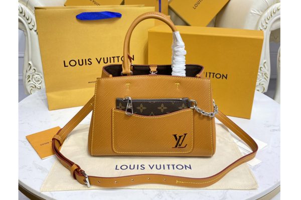 Replica Louis Vuitton M59952 LV Marelle Tote BB bag in Brown Epi leather