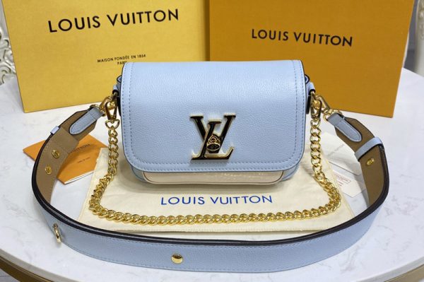 Replica Louis Vuitton M59984 LV Lockme Tender cross-body bag in Blue Calf leather