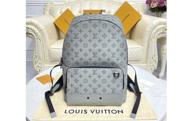 Replica Louis Vuitton M46105 LV Racer backpack in Gray Monogram Shadow leather