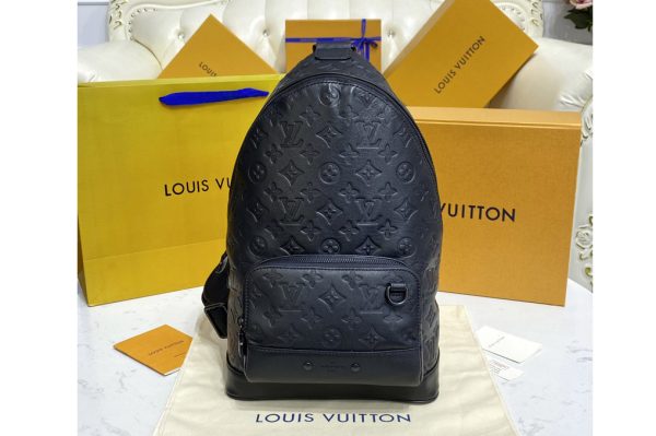 Replica Louis Vuitton M46107 LV Racer Slingbag in Black Monogram Shadow leather