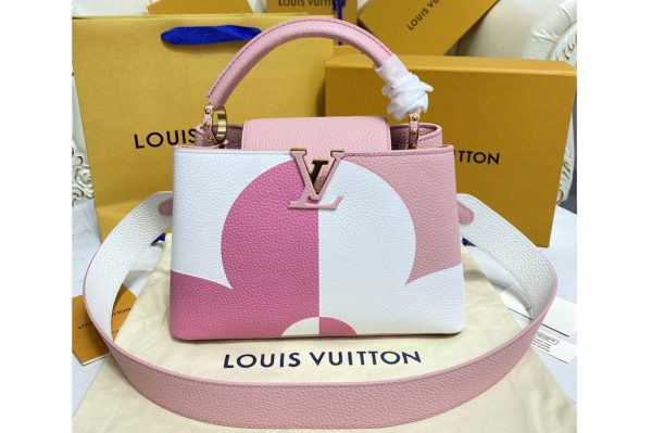 Replica Louis Vuitton M59532 LV Capucines BB handbag in Pink/Cream Taurillon leather