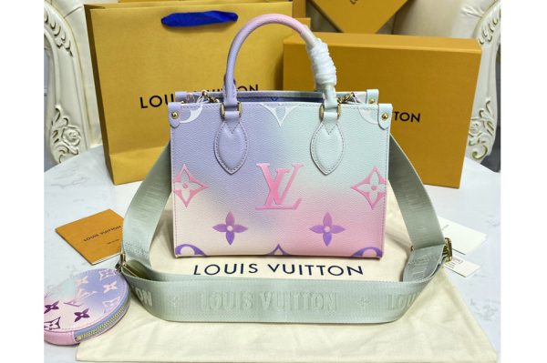 Replica Louis Vuitton M59856 LV OnTheGo PM tote Bag in Sunrise Pastel Monogram canvas