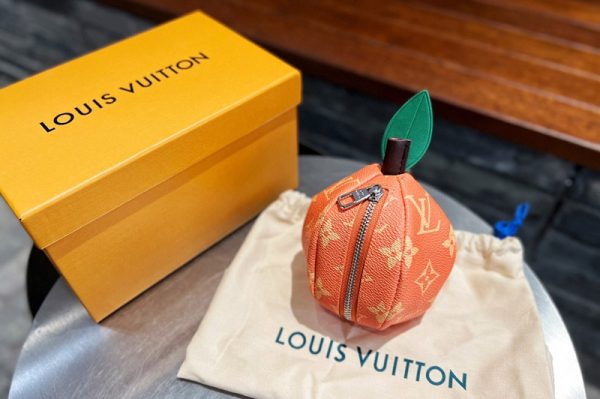 Replica Louis Vuitton M81245 LV Orange Pouch in Orange Monogram coated canvas