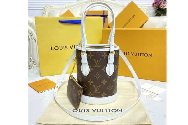 Replica Louis Vuitton M81489 LV Nano Bucket Bag in Monogram Canvas