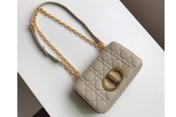 Replica Christian Dior M9241 Small Dior Caro bag in Apricot Soft Cannage Calfskin