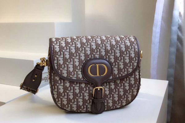 Replica Christian Dior M9319 Medium Dior Bobby Bag in Brown Dior Oblique Jacquard