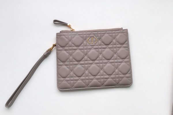 Replica Christian Dior S5085 Small Dior Caro Daily pouch in Grey Supple Cannage Calfskin