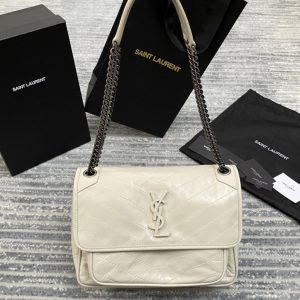 Replica YSL Saint Laurent Niki 498894 YSL Medium Bag In Cream Vintage Leather