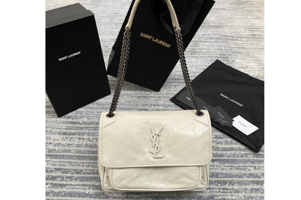 Replica YSL Saint Laurent Niki 498894 YSL Medium Bag In Cream Vintage Leather