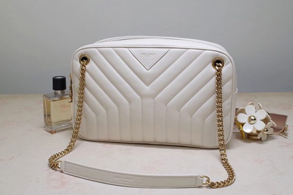 Replica Saint Laurent 617691 YSL JOAN CAMERA BAG IN White Y-QUILTED SMOOTH LEATHER