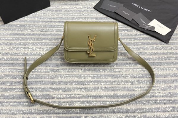 Replica Saint Laurent 634306 YSL SOLFERINO SMALL SATCHEL IN Natural Green Box Saint Laurent Leather