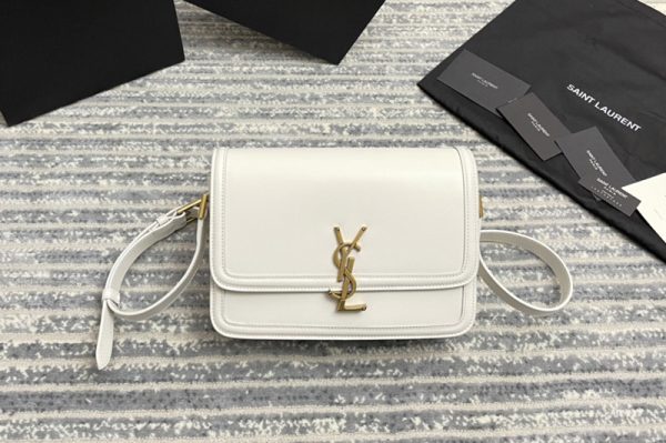 Replica Saint Laurent 634306 YSL SOLFERINO SMALL SATCHEL IN Natural White Box Saint Laurent Leather