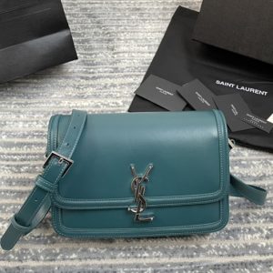 Replica Saint Laurent 634306 YSL SOLFERINO SMALL SATCHEL IN Natural Blue Box Saint Laurent Leather