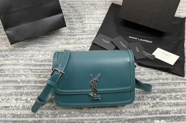 Replica Saint Laurent 634306 YSL SOLFERINO SMALL SATCHEL IN Natural Blue Box Saint Laurent Leather