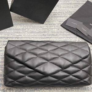 Replica Saint Laurent 655004 YSL sade puffer envelope clutch in Black lambskin