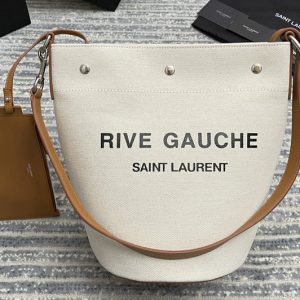 Replica Saint Laurent 669299 YSL RIVE GAUCHE BUCKET BAG IN LINEN