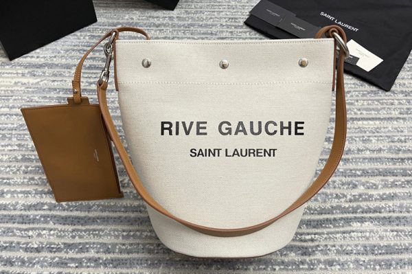 Replica Saint Laurent 669299 YSL RIVE GAUCHE BUCKET BAG IN LINEN